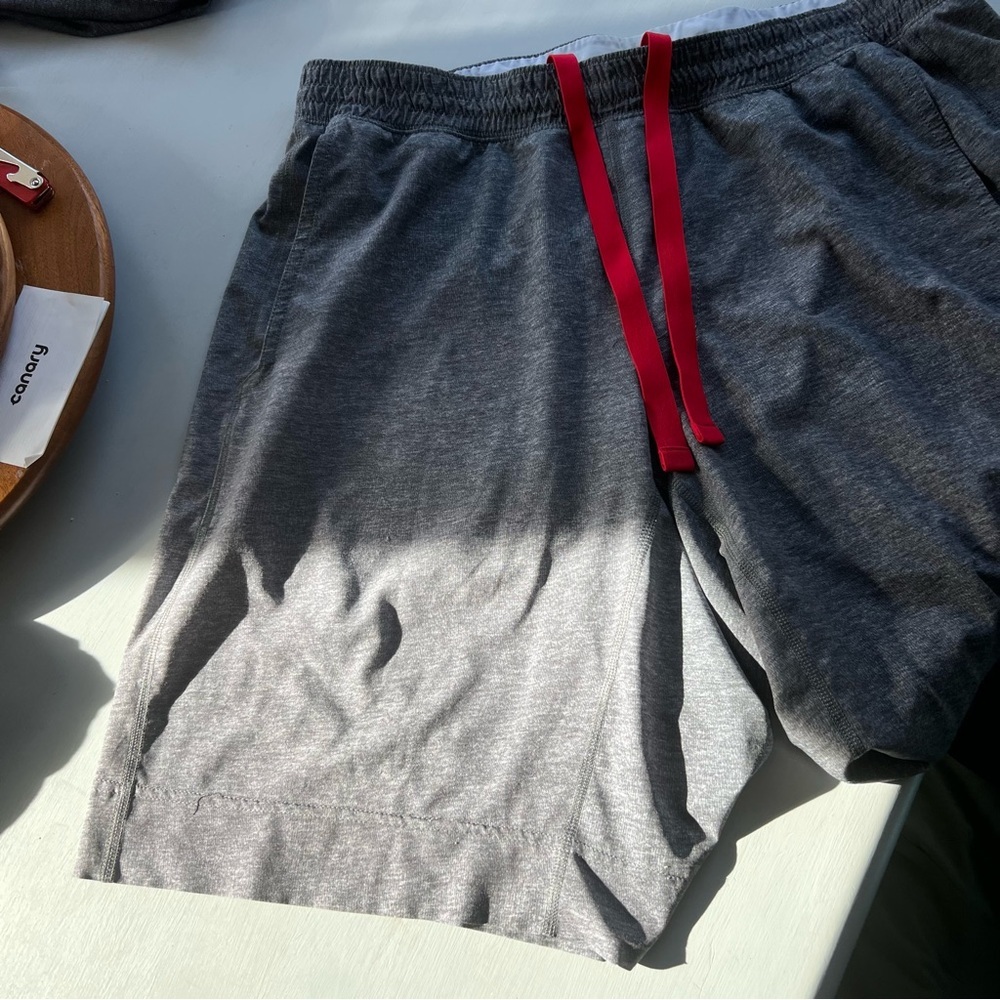 Lululemon Gray Men's Shorts with Red Accents